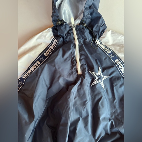 Dallas cowboys NFL cropped drawstring windbreaker sweatshirt hoodie size S. - Picture 2 of 8